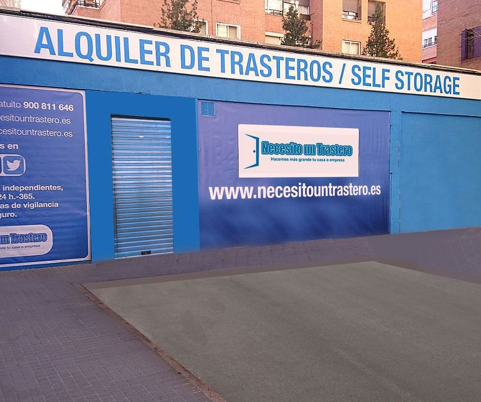 Fachada de la ubicación de trasteros y almacenes en alquiler en Aluche en Madrid. Necesito Un Trastero.